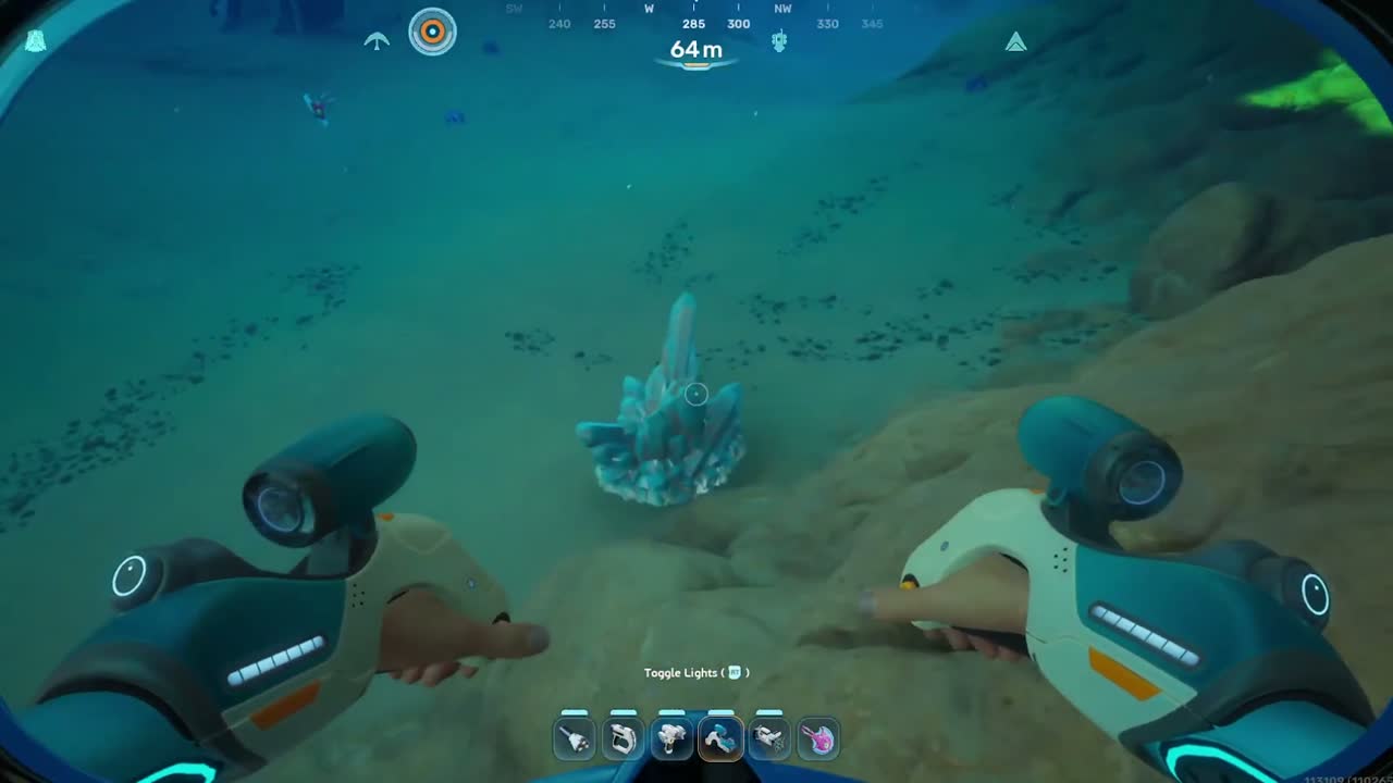 Blue current pulling down into a lead-rich ravine