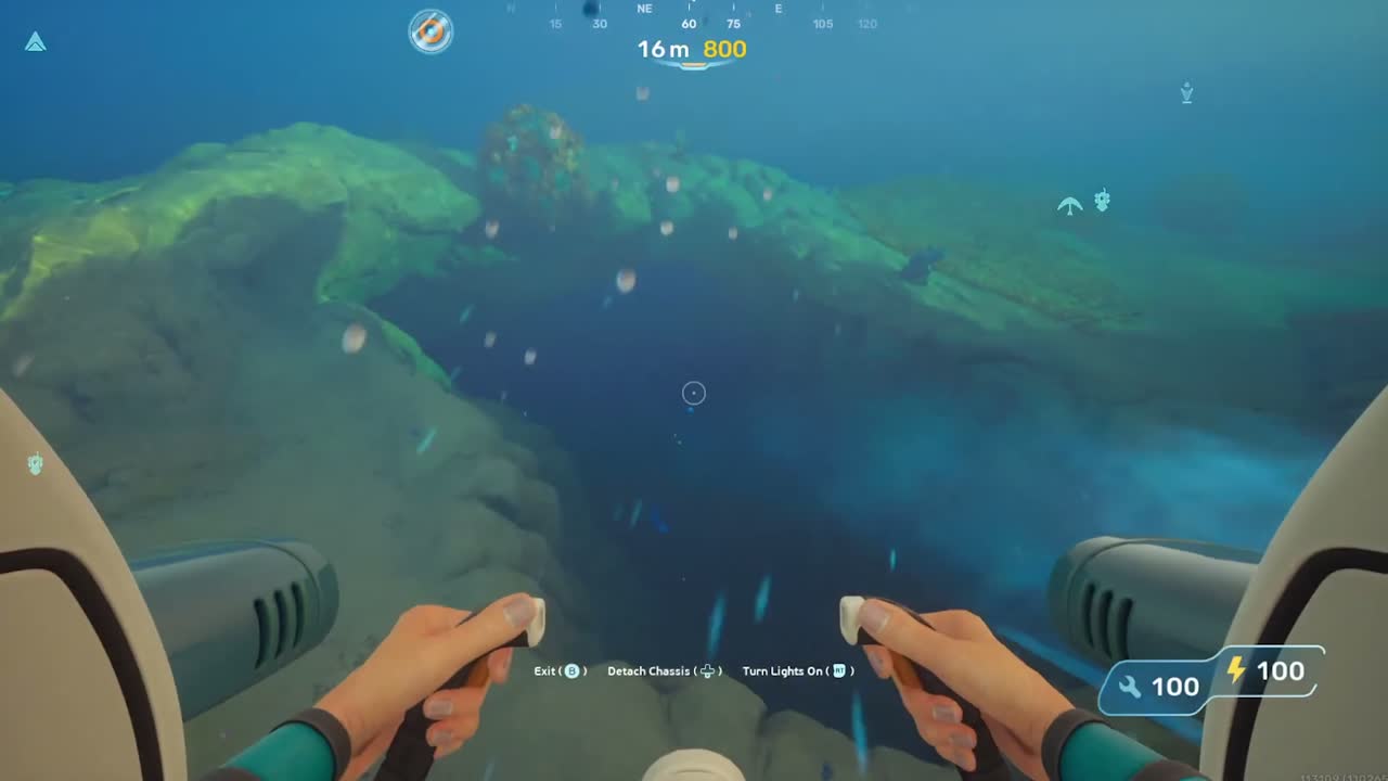 Lead ore deposit at the Cicada Wreck in Subnautica 2